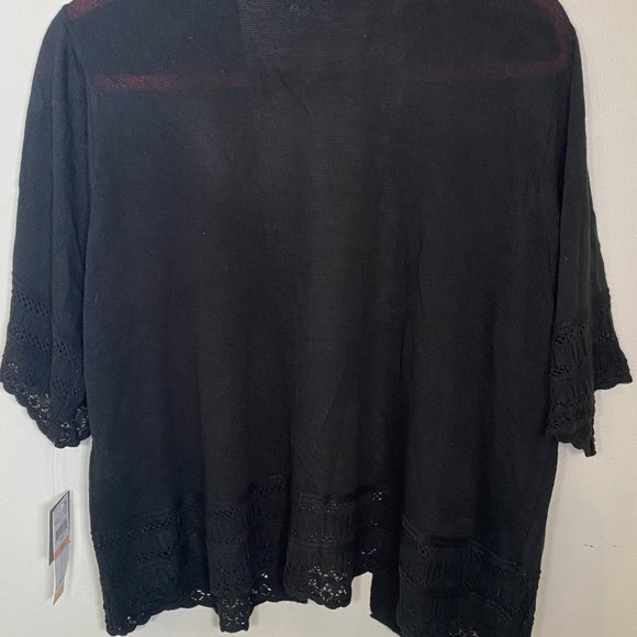 NWT Signature by Robbie Bee Macy's Knit Detail Short Sleeve Cardigan - Picture 10 of 10